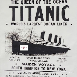 Póster de reserva del Titanic, White Star Line, zarpe del Titanic en abril de 1912, réplica, anuncio del Titanic, hundimiento del Titanic, billetes del Titanic, impresión histórica