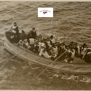 RMS Titanic Collapsible Lifeboat Approaching Carpathia Reprint 8.5x11 Historic Titanic Rescue Photo