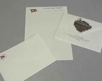 White Star Line RMS Titanic Replik-Briefpapiersets mit Umschlägen, Titanic-Dokumenten, Vintage-Schiffsbriefschreiben, 1912 sinkenden Erinnerungsstücken