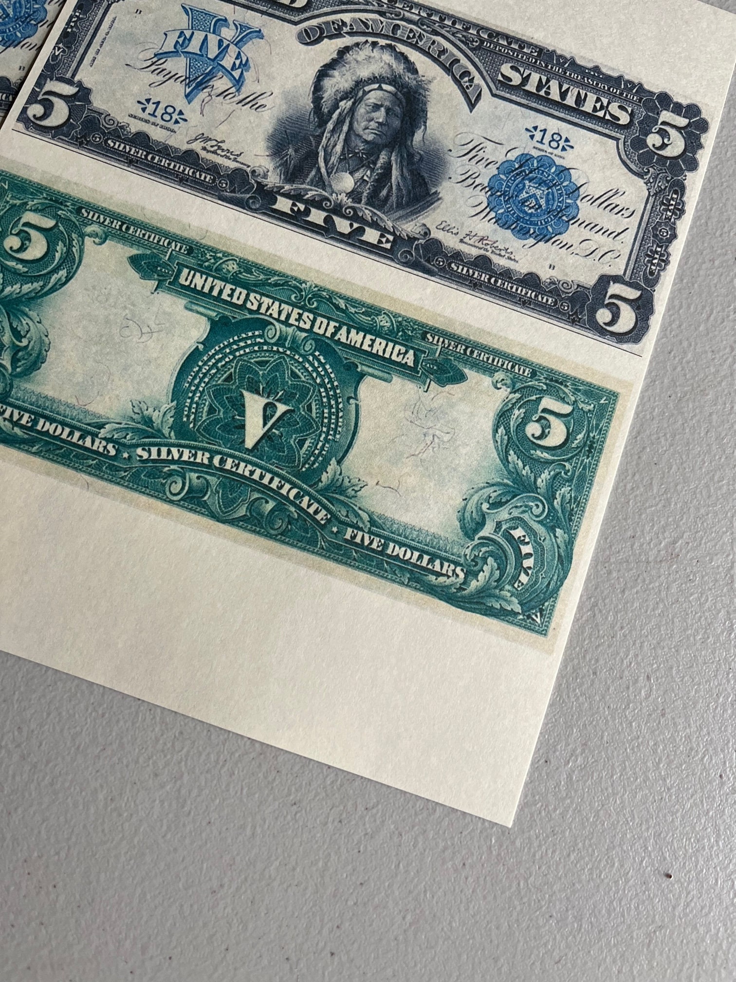 RMS Titanic, Silver Certificate Five Dollar Note, Clean Reprint