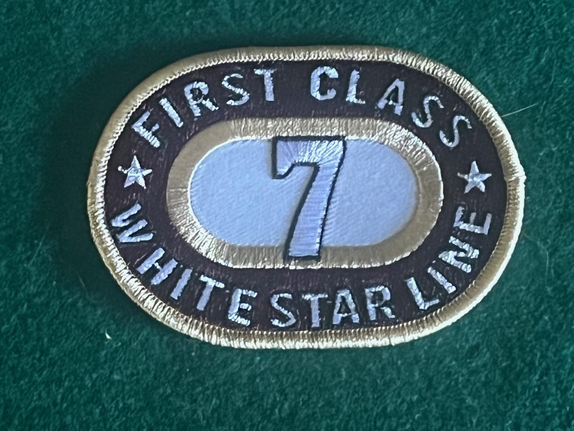 RMS Titanic Patch Acier / à Coudre Badge Blanc Étoile Line Officer Chapeau