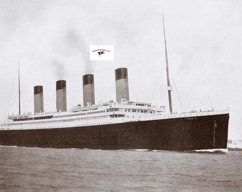 RMS Titanic iconic historic photo, White Star Line, maiden voyage, sinking 1912, ship print, vintage maritime wall art, Titanic memorabilia