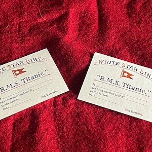 RMS Titanic First Class Dining Seat Assignment Card-replica, set van 2