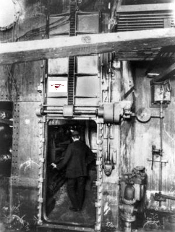 RMS Titanic Watertight Door, Raised Open During Fitting Out
