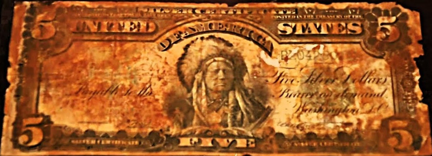RMS Titanic, Silver Certificate Five Dollar Note, Clean Reprint
