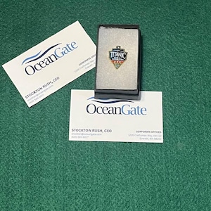 Remember The Titan Lapel Pin Gold Plated, Enamel w Gold Plate, Titan Submersible Disaster Pin, Titan Mission Collectible Pin, 2 cards inc