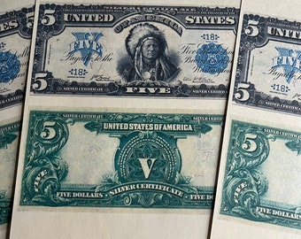 RMS Titanic, Silver Certificate Five Dollar Note, Clean Reprint
