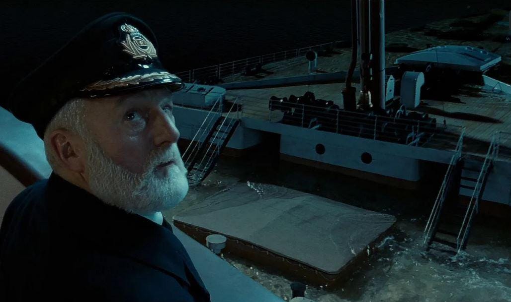 バーナード・ヒル タイタニック号船長 EJ スミスの復刻サイン入り写真