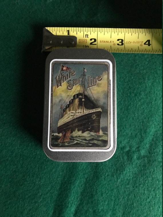 titanic cigarette holder RMS Titanic White Star Line 1912 Cigarette Tin Replica, Vintage Ship  Storage Box for Cigs, Pins, Medals, Desk Decor, Collectible Memorabilia