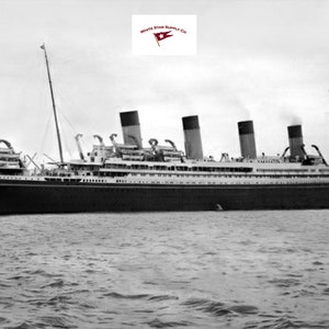 Titanic&#39;s Sister RMS Britannic Steaming at Sea Trials Reprint Photo 8.5x11 Vintage Maritime Ship Image Collection