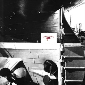 Titanic stern and rudder 1912 reprint photograph, ship propeller, vintage maritime photo, historical ship image, nautical wall art, Stern