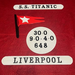 White Star Line, RMS Titanic Authentic Replica Lifeboat Plaquard set of 4, You get all 4. Hand-Made!