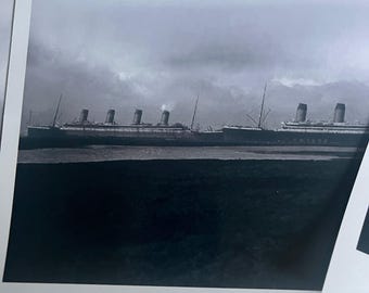 タイタニック号とオリンピック号 ベルファスト 1912年 復刻写真