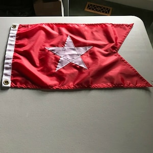 Bandera de gallardete cosida con diseño de estrella blanca del RMS Titanic, 12 x 21 pulgadas, por dos caras. ¡Envío ahora!