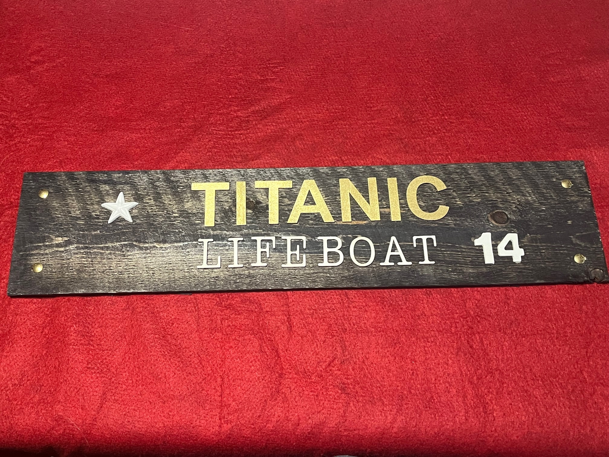 RMS TITANIC Lifeboat Station Sign, Rustic, Realistic Replica, Displays ...