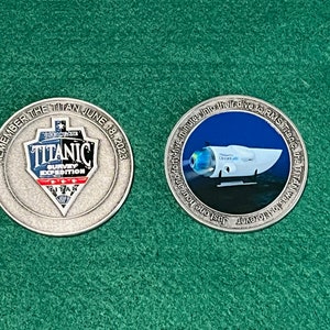 Titan Submersible Remembrance Challenge Coin, Marine Memorial, OceanGate Titan Disaster 2023, Durable commemorative medallion, Great gift