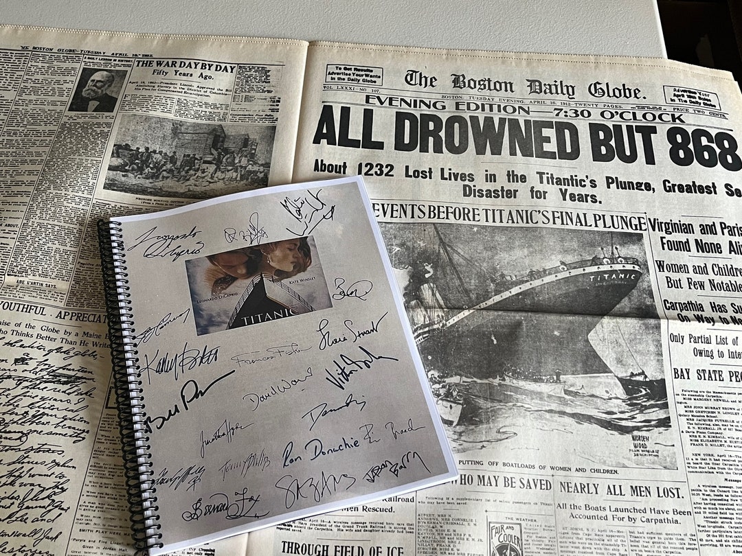 Titanic Script Example Professionally Bound 1997 Titanic Script Signed by 20 Stars | Reprinted ...