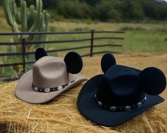 Cowboy Western Hat With SEWED ON Mouse Ears Inspired by  display picture 3
