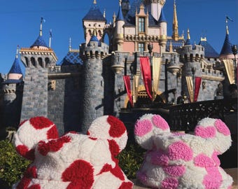 Hearts Soft Plush Bucket Hat with Sewn on Mouse Ears perfect for Sweethearts nite at Disney