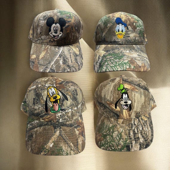 Disney Youth Camo Hat Mickey Donald Goofy Embroidered Kids Snapback Cap Disneyland Park Hat