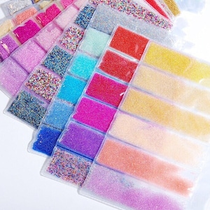 25g Nail Art glass Caviar Marbles Polymer Clay Resin Globe Jewelry AB Transparent Iridescent Glass Microbeads 0.6-1mm no hole fairy