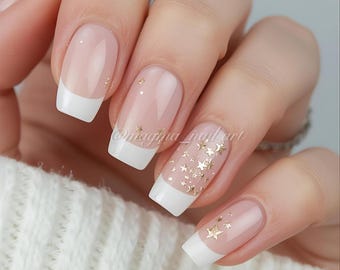 3D Gold Star Nail Art Stickers: Shiny Decals