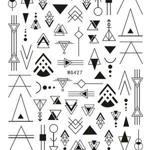 3D Nail Stickers Black White Gold Geometric Lines Self-Adhesive Nail Art DIY Craft Stickers