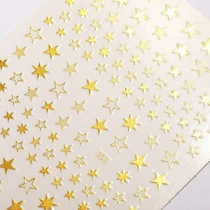 3D Gold glänzende Nail Art Aufkleber | Kleine Stern Design Nagel Aufkleber | Maniküre-Werkzeuge Selbstklebende Aufkleber