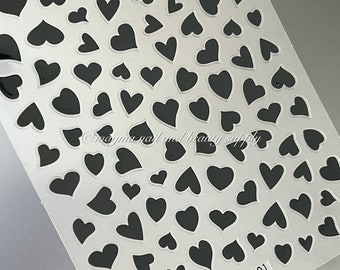 Valentijnsdagnagelstickers/zwart hart zelfklevende nailart-stickers voor gel-/acrylnagels