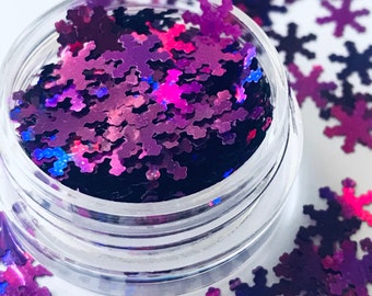 Purple Snowflake Sequins – Christmas Winter Flakes Decoration for Nail Art, Resin, Scrapbooking & DIY Crafts