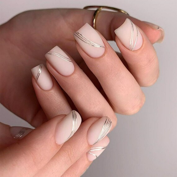 Dornail Gold Linien Nagelsticker – 3D Metallic Wellen, 6 Blatt, Selbstklebend Für Nail Art & DIY