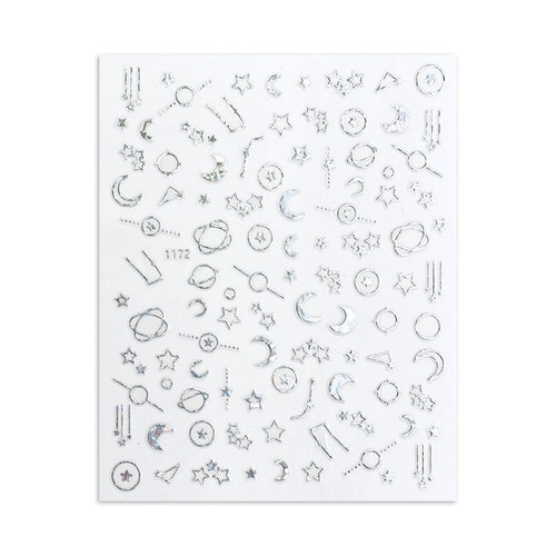 5d Gold Embossed Star Moon Jewel Nail Art Sticker Manicure Etsy UK