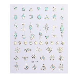 5d Celestial Pattern Nail Gold Embossed Stickers | Star Moon Jewel Decals | Manicure Decoration Tools