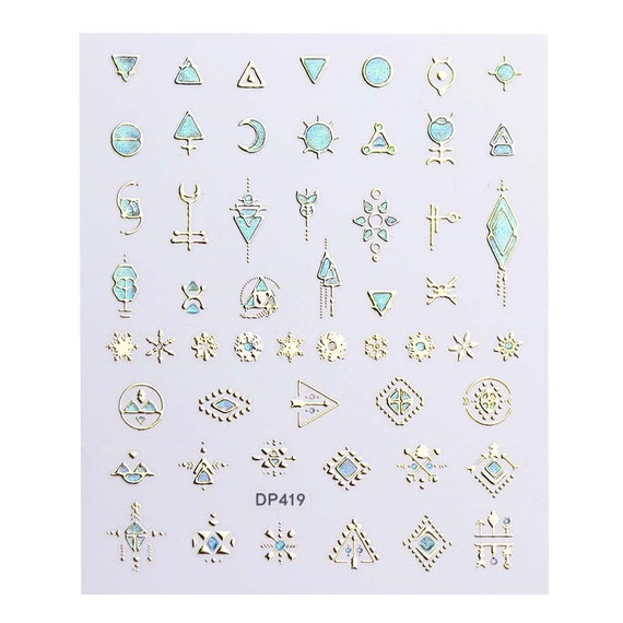 5d Celestial Pattern Nail Gold Embossed Stickers | Star Moon Jewel Decals | Manicure Decoration Tools