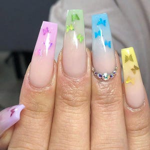 Holographic Nail Glitter Shiny Butterfly 3D Manicure Flakes Sparkly Resin Art Tools