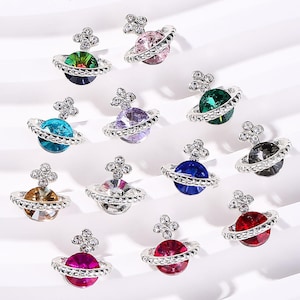 Nail Charm Planet | Silver Rhinestones Decor | Kawaii Craft Accessories | Manicure Art Tools | Nail Jewelry