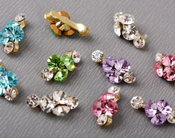 Nail Luxury Accessorise | Gold Zircon Stone Decoration Metal Nail Charms | Manicure Art Jewellery Tools