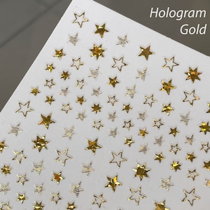 3D Nagel Gold Hologramm Aufkleber Kleine Stern Abziehbilder Selbstklebende Maniküre Kunst Werkzeuge