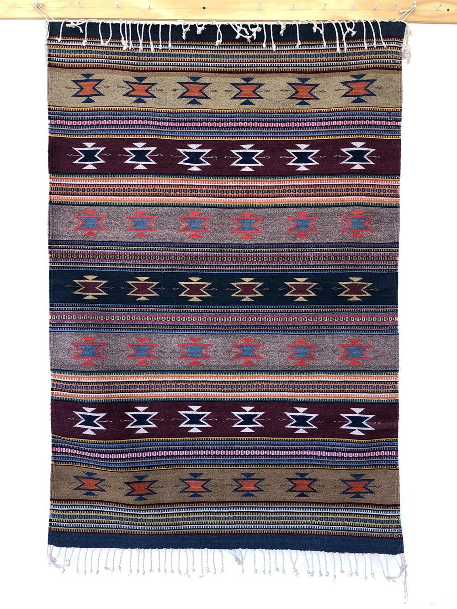 Rugs handwoven in Oaxaca Mexico authentic sheep wool Etsy