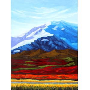 Alps Painting Mountain Original Art Landscape Artwork Italian Landscape Wall Art Hill Oil on Canvas 32&quot; by 24&quot; by TetianaTereshArt