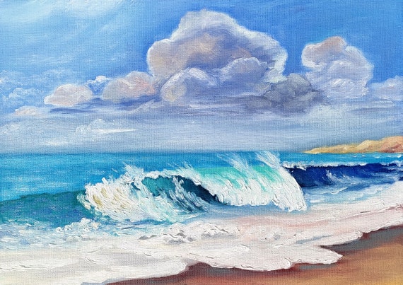 California Painting Wave Original Art Beach Artwork Seascape