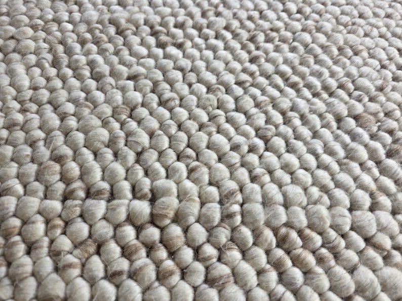 Bumpy Wool Rug Handloom Natural Wool Rug, Eye-catching Decorative Rug, Custom Size ...