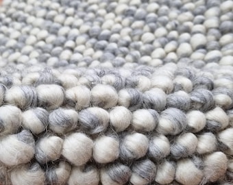 Handloom Wool Rug, Scandinavian Decorative Rug, Custom Size Chunky Rug, Living Room, Bedroom, Kids Room, Dining Room