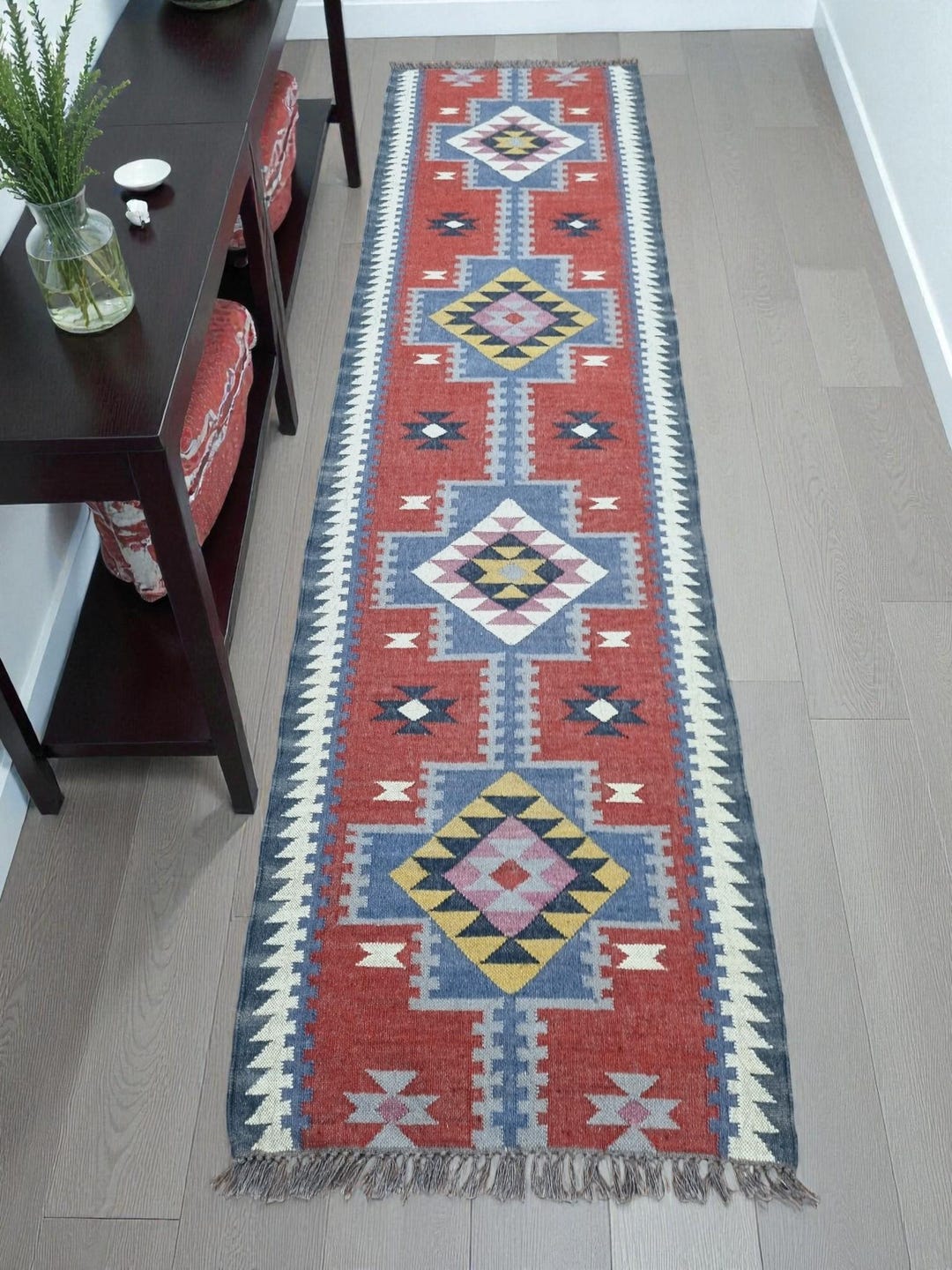Multi Sizes Kilim Runner Rug for Stairs Handwoven Wool Jute Kilim Rug ...