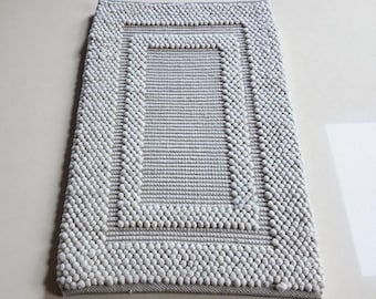 Natural Wool Runner Rug, Handwoven Wool Rug Runner, Entryway, Hallway Runner Rug, Stairs Runner Rug, Living Room, Bedroom Rug