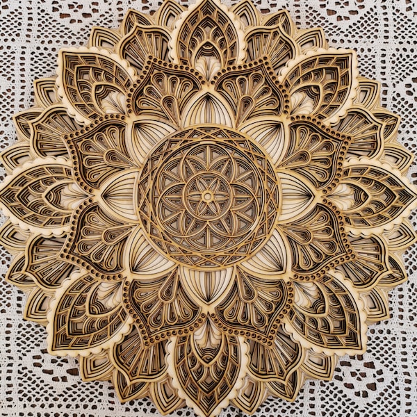 Elegant Multilayer Wooden Mandala Wall Hanging Art