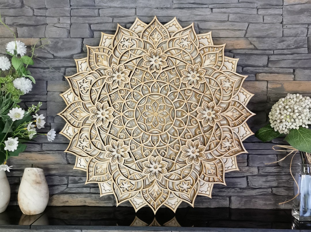 Elegant Multilayer Wooden Mandala Wall Hanging Art Etsy