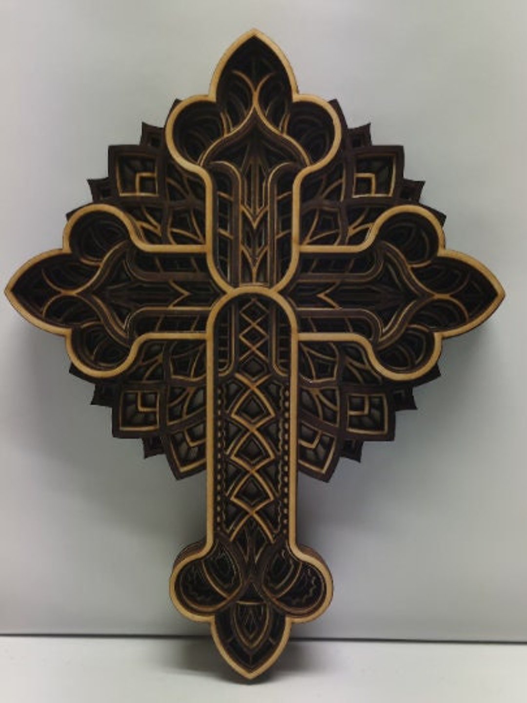 Crucifix Mandala Wood Wall Art - Handmade Wooden Cross Decor ...