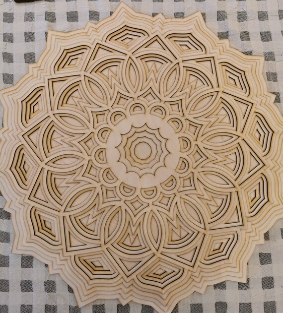 Simple Wooden Mandala Wall Art - Natural Wood Circle Decor - Minimalist Home Gift Wall Hanging