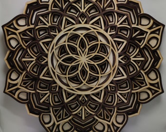 SEED OF LIFE - Round Border Wooden Sacred Geometry Mandala